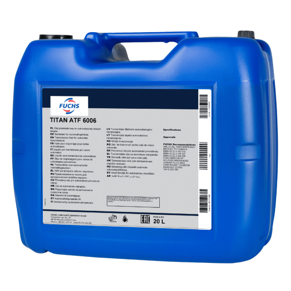 20 litrów FUCHS TITAN ATF 6006 - olej do automatycznych skrzyń biegów ZF 6HP, Opakowanie / zestaw: 20 litrów - sklep olejefuchs.pl