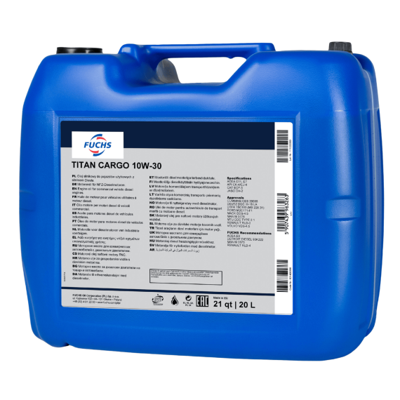 20 litrów FUCHS TITAN CARGO 10W30 - olej silnikowy, Opakowanie / zestaw: 20 litrów - sklep olejefuchs.pl