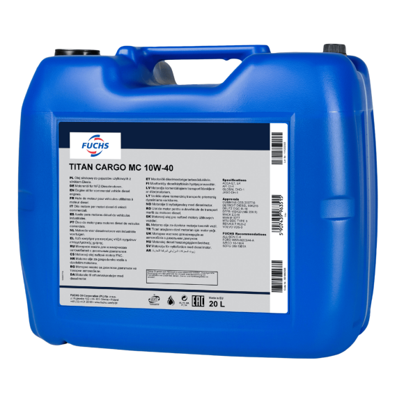 20 litrów FUCHS TITAN CARGO MC 10W40 - olej silnikowy, Opakowanie / zestaw: 20 litrów - sklep olejefuchs.pl