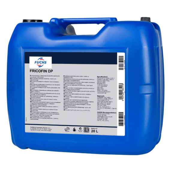 20 litrów FUCHS FRICOFIN DP (KONCENTRAT) - płyn do chłodnic / płyn chłodniczy, Opakowanie / zestaw: 20 litrów - sklep olejefuchs.pl