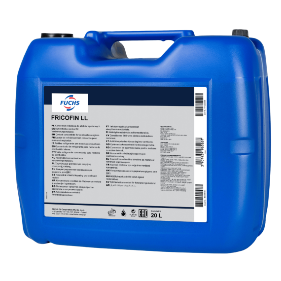 20 litrów FUCHS FRICOFIN LL (KONCENTRAT) - płyn do chłodnic / płyn chłodniczy, Opakowanie / zestaw: 20 litrów - sklep olejefuchs.pl