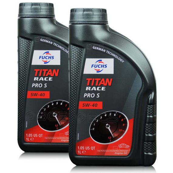 2 litry FUCHS TITAN RACE PRO S 5W40 - w pełni syntetyczny (fully synthetic ester oil) olej silnikowy - estry i PAO - ZESTAW - TANIEJ, Opakowanie / zestaw: 2 litry (2 x 1 litr), Lepkość SAE: 5W40 - sklep olejefuchs.pl