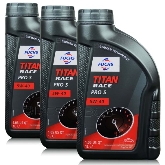 3 litry FUCHS TITAN RACE PRO S 5W40 - w pełni syntetyczny (fully synthetic ester oil) olej silnikowy - estry i PAO - ZESTAW - TANIEJ, Opakowanie / zestaw: 3 litry (3 x 1 litr), Lepkość SAE: 5W40 - sklep olejefuchs.pl