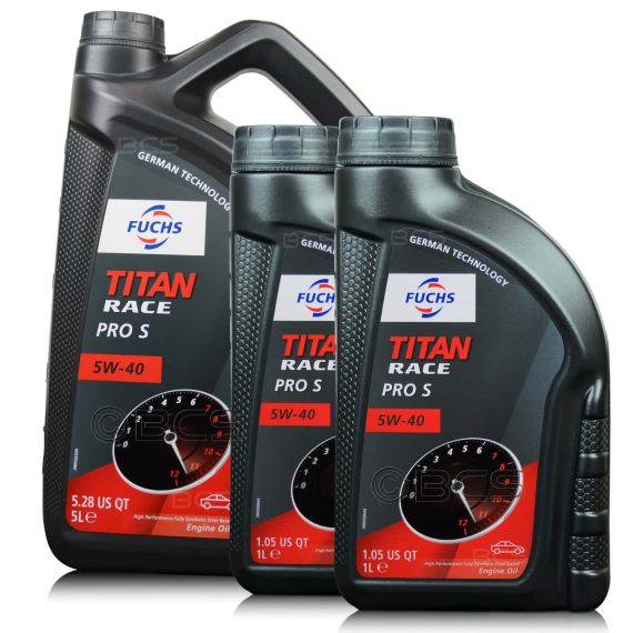 7 litrów FUCHS TITAN RACE PRO S 5W40 - w pełni syntetyczny (fully synthetic ester oil) olej silnikowy - estry i PAO - ZESTAW - TANIEJ, Opakowanie / zestaw: 7 litrów (5 litrów + 2 litry), Lepkość SAE: 5W40 - sklep olejefuchs.pl