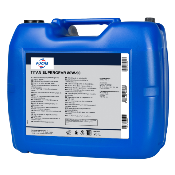 20 litrów FUCHS TITAN SUPERGEAR 80W90 - olej przekładniowy, Opakowanie / zestaw: 20 litrów - sklep olejefuchs.pl