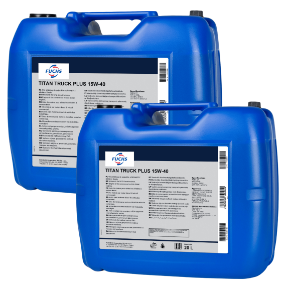 40 litrów FUCHS TITAN TRUCK PLUS 15W40 - olej silnikowy - ZESTAW - TANIEJ, Opakowanie / zestaw: 20 litrów x2 - sklep olejefuchs.pl
