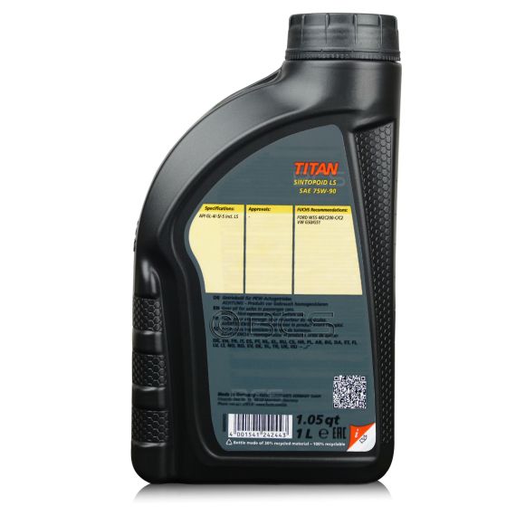 4 litry FUCHS TITAN SINTOPOID LS 75W90 - olej przekładniowy - ZESTAW - TANIEJ, Opakowanie / zestaw: 4 litry (4 x 1 litr), 2. zdjęcie - sklep olejefuchs.pl
