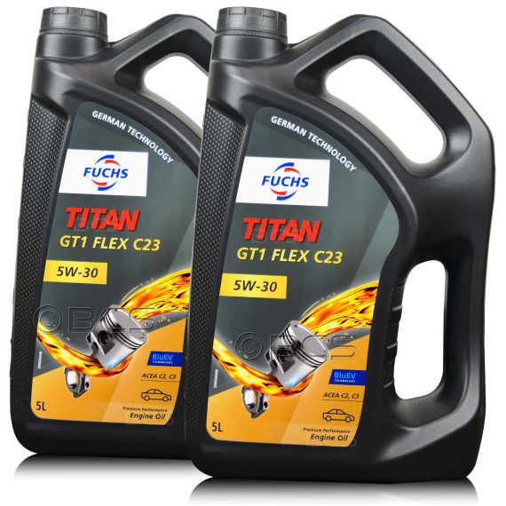 10 litrów FUCHS TITAN GT1 FLEX C23 5W30 - ACEA C2 C3, API SQ SP, MB 229.31 MB 229.51, MB 229.52, OPEL D30 G30 - olej silnikowy - ZESTAW - TANIEJ, Opakowanie / zestaw: 10 litrów (2 x 5 litrów) - sklep olejefuchs.pl