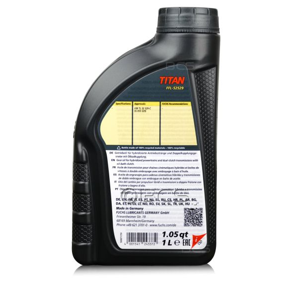 7 litrów FUCHS TITAN FFL-52529 (VW G055529) - olej do skrzyń dwusprzęgłowych - ZESTAW - TANIEJ, Opakowanie / zestaw: 7 litrów (7 x 1 litr), 2. zdjęcie - sklep olejefuchs.pl