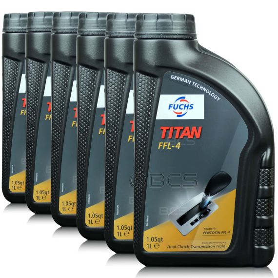 6 litrów FUCHS TITAN FFL-4 (BMW DCTF 1+) - olej do skrzyń dwusprzęgłowych BMW M-DCT i FORD POWERSHIFT - ZESTAW - TANIEJ, Opakowanie / zestaw: 6 litrów (6 x 1 litr) - sklep olejefuchs.pl