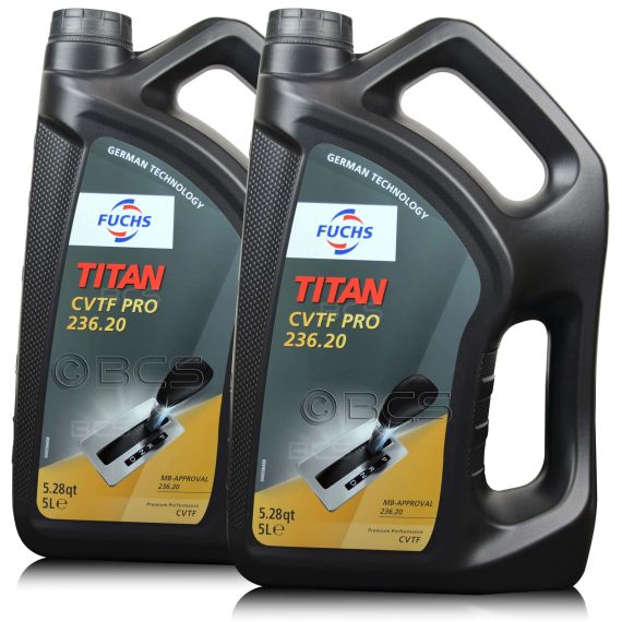 10 litrów FUCHS TITAN CVTF PRO 236.20 - (MERCEDES MB 236.20) olej do skrzyń bezstopniowych CVT - ZESTAW - TANIEJ, Opakowanie / zestaw: 10 litrów (2 x 5 litrów) - sklep olejefuchs.pl