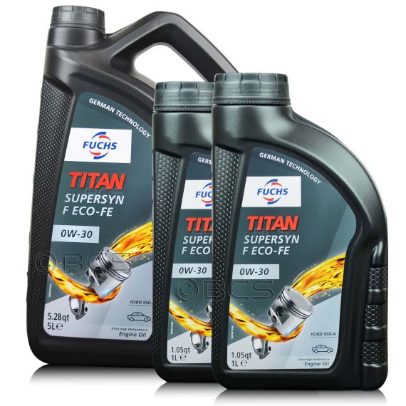 7 litrów FUCHS TITAN SUPERSYN F Eco-FE 0W30 - FORD WSS-M2C950-A, ACEA C2 - olej silnikowy - ZESTAW - TANIEJ, Opakowanie / zestaw: 7 litrów (5 litrów + 2 litry) - sklep olejefuchs.pl