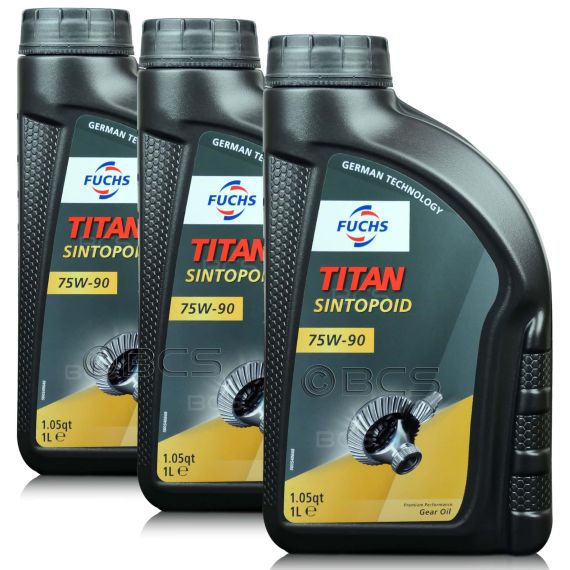 3 litry FUCHS TITAN SINTOPOID 75W90 API GL-5 - olej przekładniowy - ZESTAW - TANIEJ, Opakowanie / zestaw: 3 litry (3 x 1 litr) - sklep olejefuchs.pl