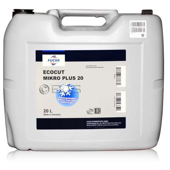 20 litrów FUCHS ECOCUT MIKRO PLUS 20 - olej do obróbki skrawaniem, Opakowanie / zestaw: 20 litrów - sklep olejefuchs.pl