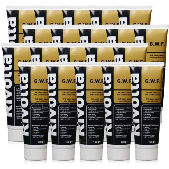 20 sztuk RIVOLTA G.W.F. - pasta montażowa i przeciwzatarciowa [-180°C do +1200°C] - 100g - ZESTAW - TANIEJ, Opakowanie / zestaw: 100 g x 20 - sklep olejefuchs.pl