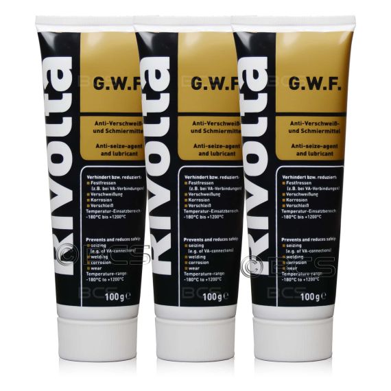 3 sztuki RIVOLTA G.W.F. - pasta montażowa i przeciwzatarciowa [-180°C do +1200°C] - 100g - ZESTAW - TANIEJ, Opakowanie / zestaw: 100 g x 3 - sklep olejefuchs.pl