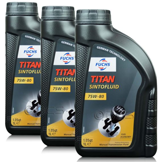 3 litry FUCHS TITAN SINTOFLUID 75W80 GL-4 - olej przekładniowy - ZESTAW - TANIEJ, Opakowanie / zestaw: 3 litry (3 x 1 litr) - sklep olejefuchs.pl