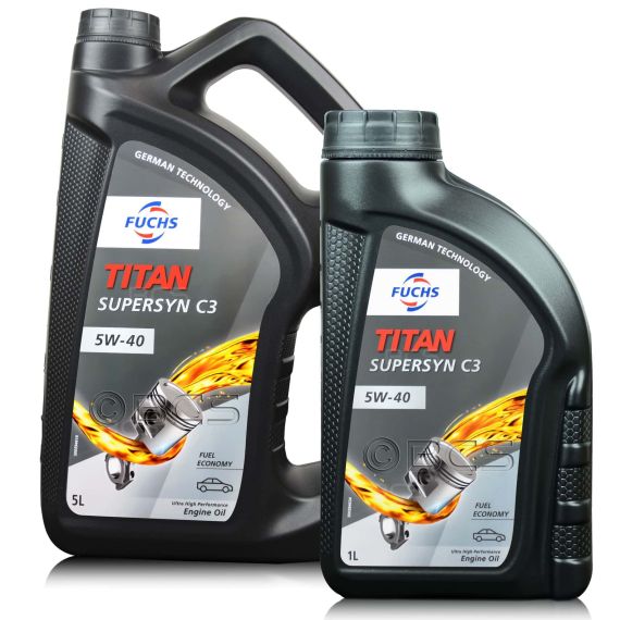 6 litrów FUCHS TITAN SUPERSYN C3 5W40 - ACEA C3, API SP, MB 229.31, VW 505 00/505 01 - olej silnikowy - ZESTAW - TANIEJ, Opakowanie / zestaw: 6 litrów (5 litrów + 1 litr) - sklep olejefuchs.pl