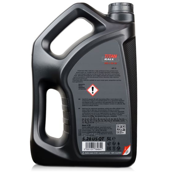 10 litrów FUCHS TITAN RACE PRO S 5W30 - w pełni syntetyczny (fully synthetic ester oil) olej silnikowy - estry i PAO - ZESTAW - TANIEJ, Opakowanie / zestaw: 10 litrów (2 x 5 litrów), Lepkość SAE: 5W30, 2. zdjęcie - sklep olejefuchs.pl