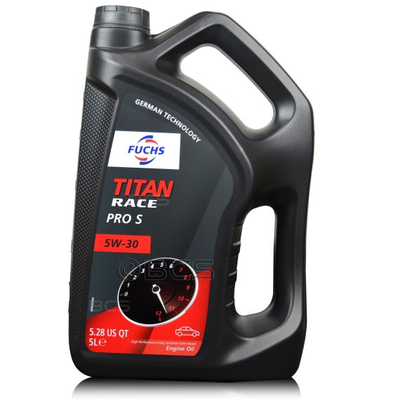 5 litrów FUCHS TITAN RACE PRO S 5W30 - w pełni syntetyczny (fully synthetic ester oil) olej silnikowy - estry i PAO, Opakowanie / zestaw: 5 litrów, Lepkość SAE: 5W30 - sklep olejefuchs.pl