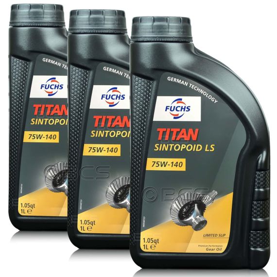 3 litry FUCHS TITAN SINTOPOID LS 75W140 API GL-5 - olej przekładniowy Limited Slip - ZESTAW - TANIEJ, Opakowanie / zestaw: 3 litry (3 x 1 litr) - sklep olejefuchs.pl