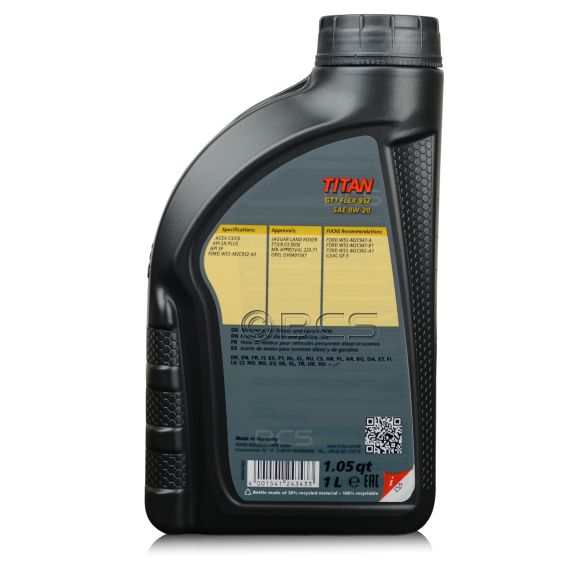 1 litr FUCHS TITAN GT1 FLEX 952 0W20 - FORD WSS-M2C952-A1, ACEA C5/C6, API SN PLUS/SP - olej silnikowy, Opakowanie / zestaw: 1 litr, 2. zdjęcie - sklep olejefuchs.pl