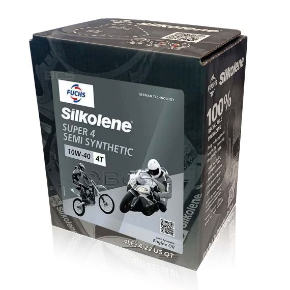 4 litry FUCHS SILKOLENE SUPER 4 10W40 - półsyntetyczny olej silnikowy (4T) do motocykli, Opakowanie / zestaw: 4 litry - sklep olejefuchs.pl