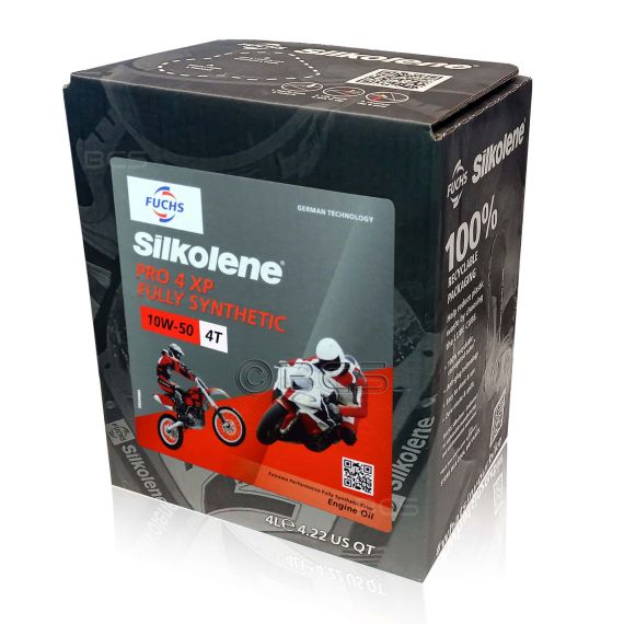 4 litry FUCHS SILKOLENE PRO 4 10W50 XP - syntetyczny (fully synthetic) olej silnikowy (4T) do motocykli, Opakowanie / zestaw: 4 litry - sklep olejefuchs.pl
