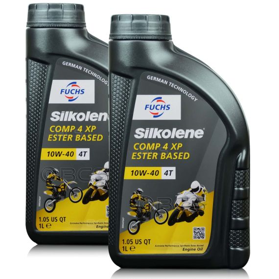 2 litry FUCHS SILKOLENE COMP 4 10W40 XP - syntetyczny olej silnikowy (4T) do motocykli - ZESTAW - TANIEJ, Opakowanie / zestaw: 2 litry (2 x 1 litr), Lepkość SAE: 10W40 - sklep olejefuchs.pl