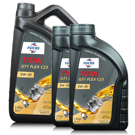 7 litrów FUCHS TITAN GT1 FLEX C23 5W30 - ACEA C2 C3, API SQ SP, MB 229.31 MB 229.51, MB 229.52, OPEL D30 G30 - olej silnikowy - ZESTAW - TANIEJ, Opakowanie / zestaw: 7 litrów (5 litrów + 2 litry) - sklep olejefuchs.pl
