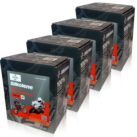 16 litrów FUCHS SILKOLENE PRO 4 5W40 XP - syntetyczny (fully synthetic) olej silnikowy (4T) do motocykli - ZESTAW - TANIEJ, Opakowanie / zestaw: 16 litrów (4 x 4 litry) - sklep olejefuchs.pl